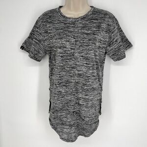 Homme + Femme NEW Womens Triple Layer CrossT-Shirt Sz S Heather Gray